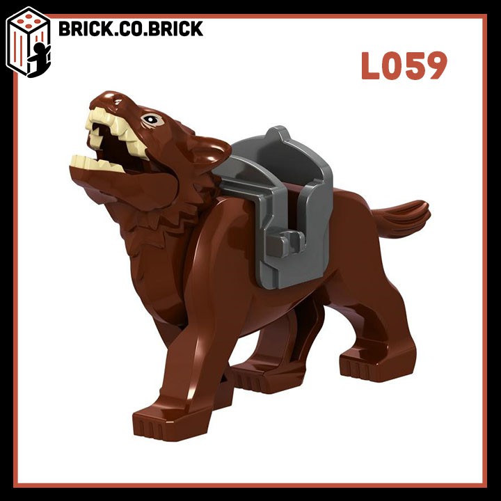 L059 L060 L083 - Đồ chơi lắp ráp minifigure và non lego mô hình Động Vật- Animals Ba con chó sói hung dữ