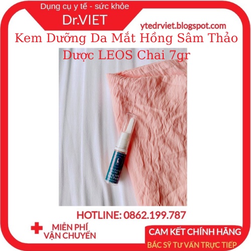 Kem Dưỡng Da Mắt Hồng Sâm Thảo Dược LEOS - Giảm bọng, giảm thâm hiệu quả, tăng cường collagen - Chai 7gr - DrViet