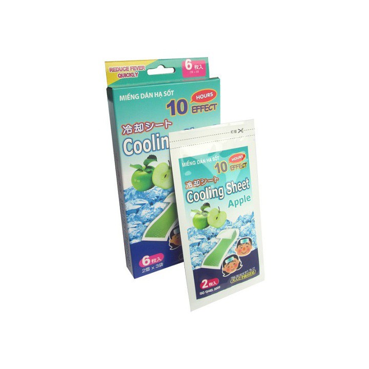 Miếng dán hạ sốt COOLING SHEET APPLE, thành phần thảo dược, an toàn cho bé - Soleil care