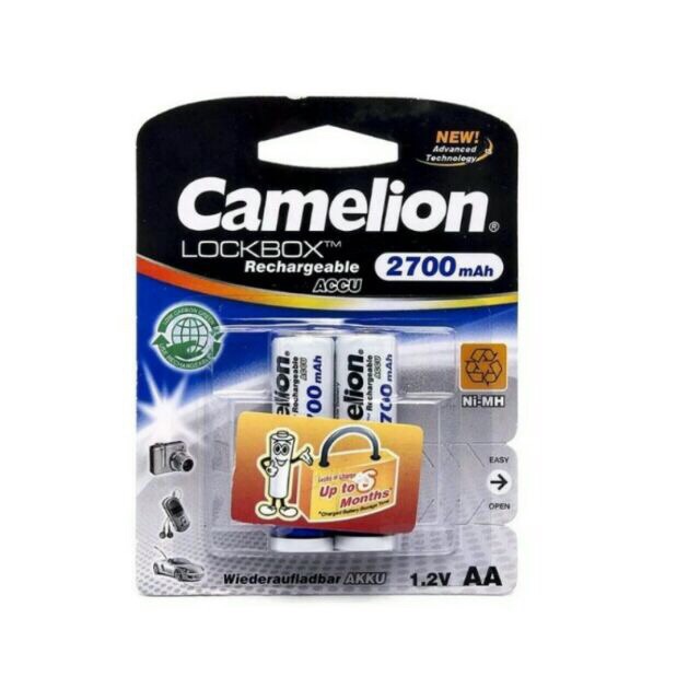 Pin Sạc AA Vỉ 2 Viên Camelion 2700 mAH - Pin tiểu Camelion 2700 mAH