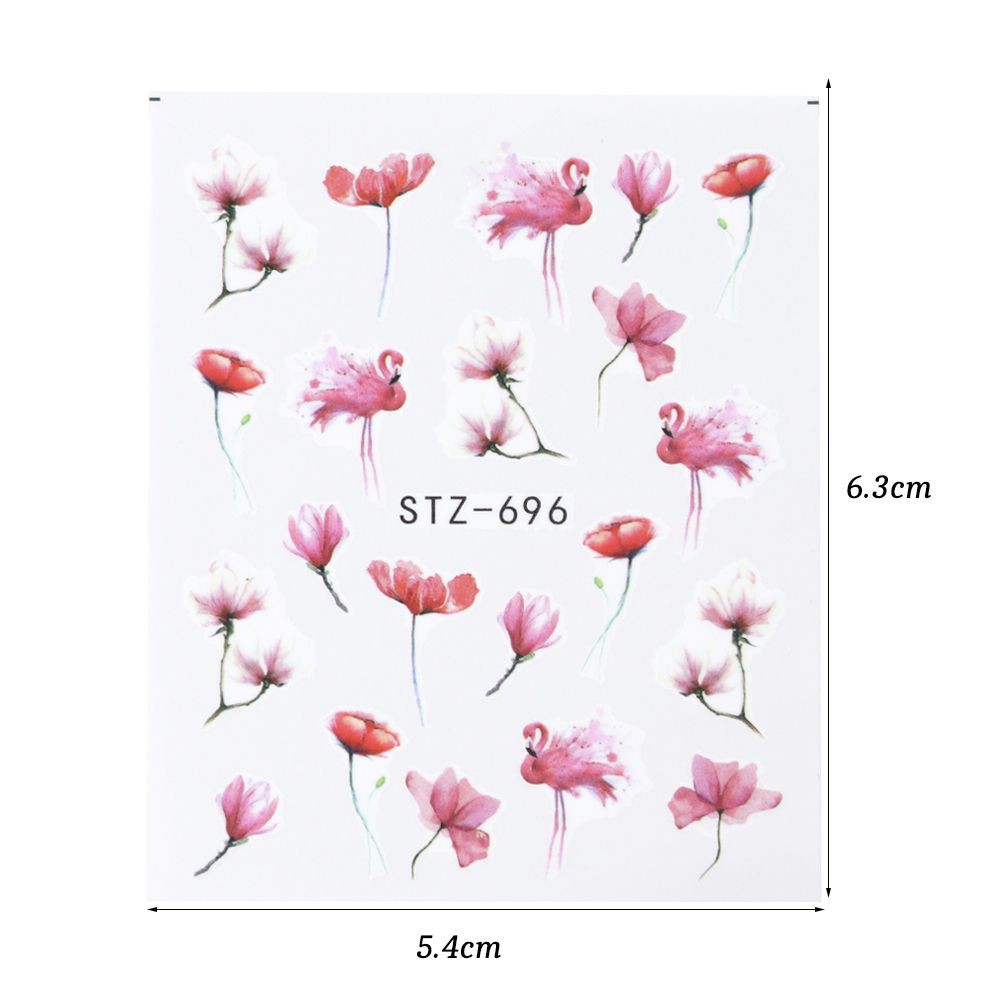 24 Nhãn dán decal chuyển nước họa tiết lá dán móng nghệ thuật dễ thương