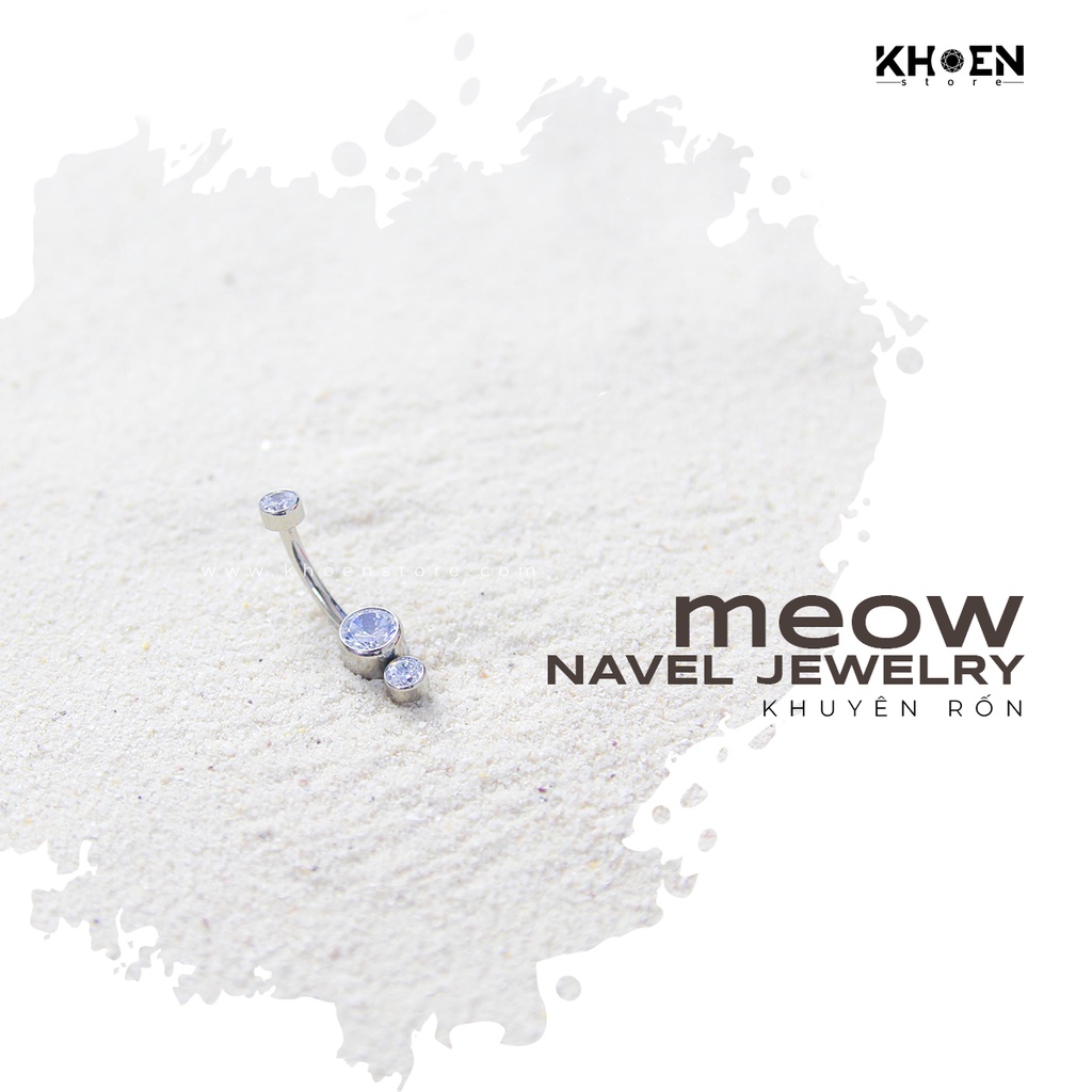 Khuyên Rốn 2 hạt đá - Titanium G23 - Khoen Store