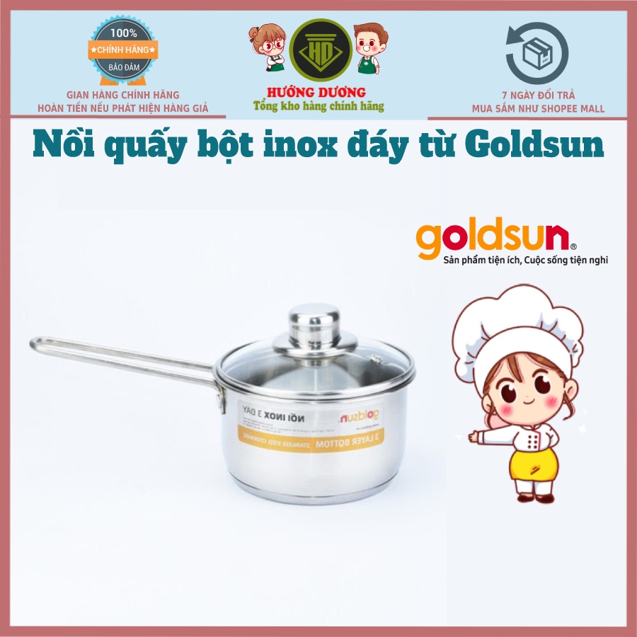 Nồi inox quấy bột đáy từ Goldsun GE16-1302SG Bảo Hành 12 Tháng Hàng chính hãng