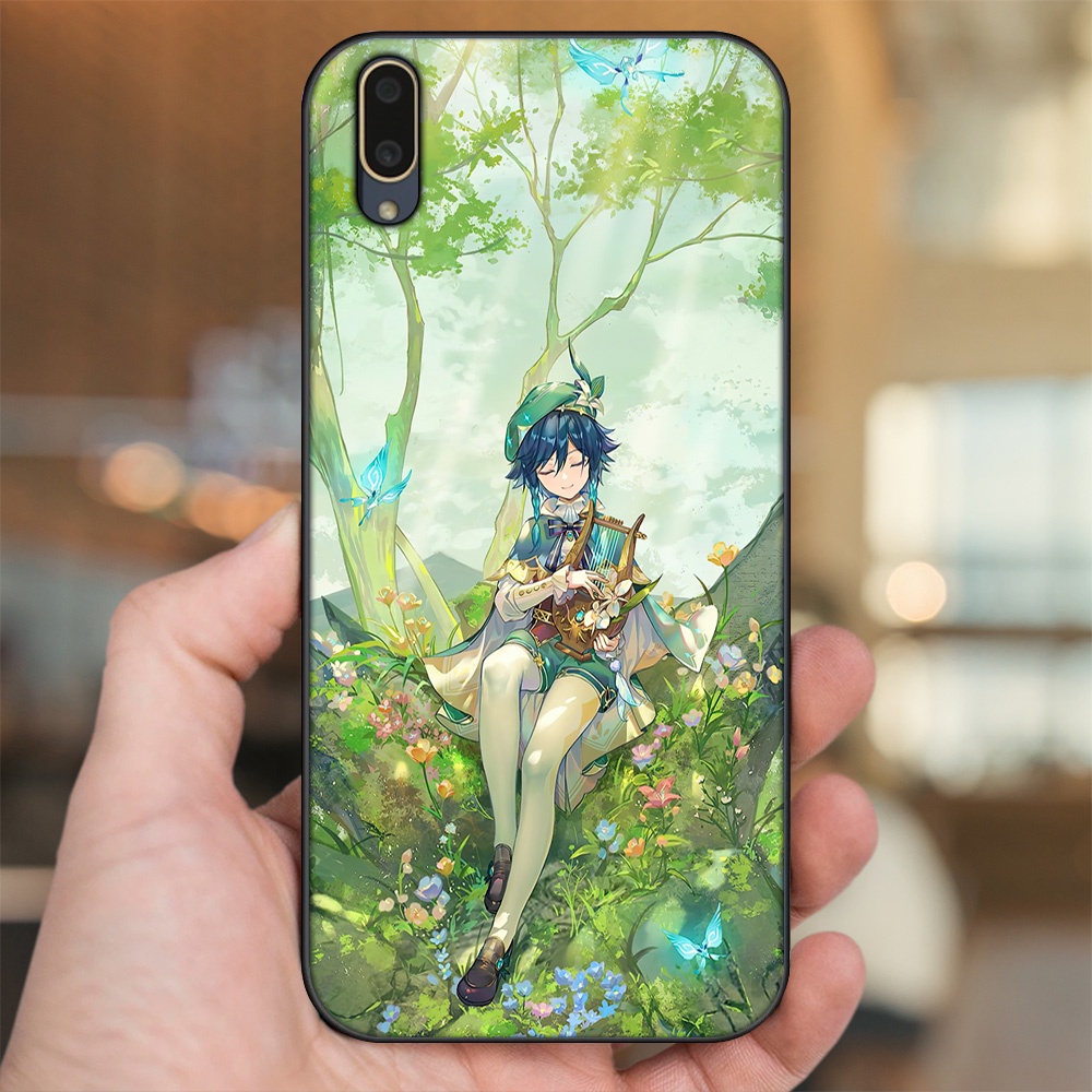 Ốp lưng Vivo V11 viền đen in hình Venti Genshin Impact