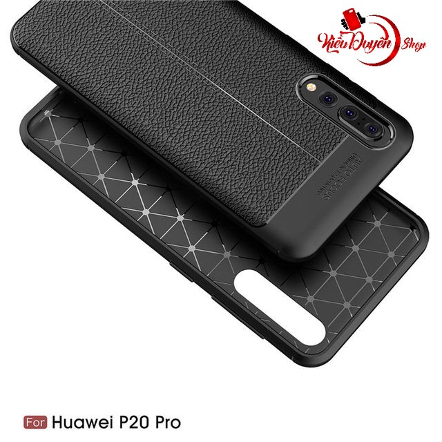 Ốp lưng Huawei P20 Pro dẻo vân da cao cấp