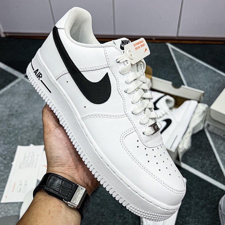 Giày _Nike Air force 1 trắng vệt đen, giày af1 móc đen chuẩn hàng trung Full Phụ Kiện