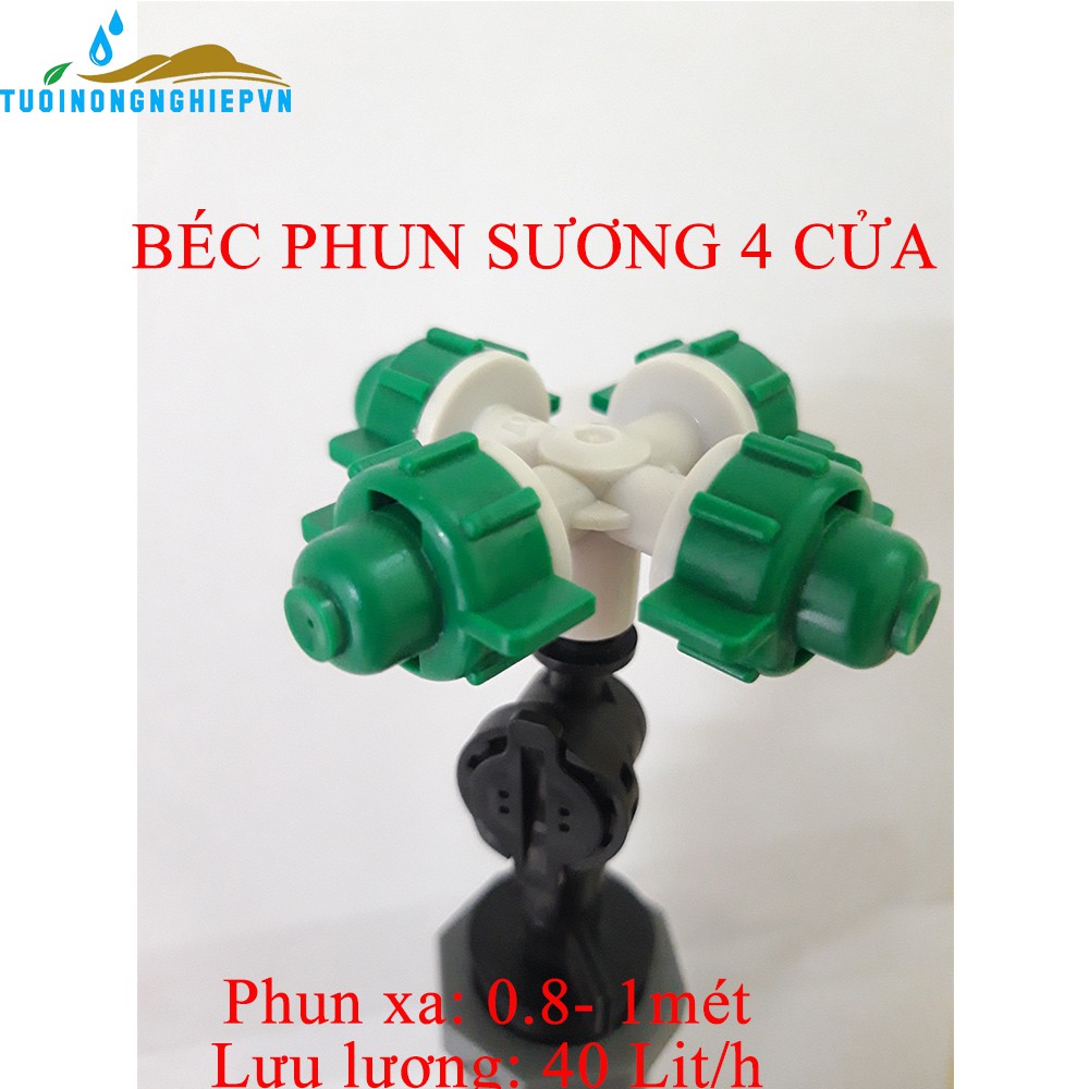 Phun sương 4 cửa - Van chống rỉ - Nối ren ngoài 21mm