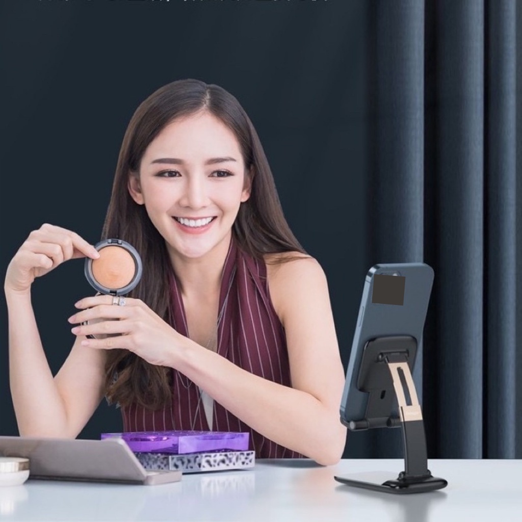 Giá Đỡ Điện Thoại Để Bàn Gấp Gọn Xem Video, Livestream, Đọc Báo - Kệ Đỡ Máy Tính Bảng Kim Loại Đa Năng Nhỏ Gọn Chắc Chắn