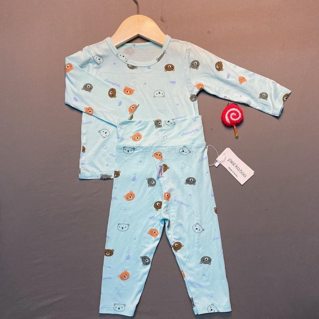 Bộ Thu Đông Cho Bé 💖 Bộ Thun Lạnh  Dài Tay Gấu Brown Cho Bé Trai Bé Gái 💖 Thiết kế Cạp Cao Giữ Ấm Tốt Cho Bé Khi Ngủ . | BigBuy360 - bigbuy360.vn