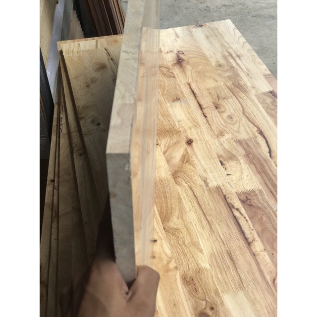 Gỗ tấm ( rộng 40 x dài 80cm x 18mm) gỗ ghép cao su , tấm gỗ làm mặt bàn, mặt gỗ làm kệ