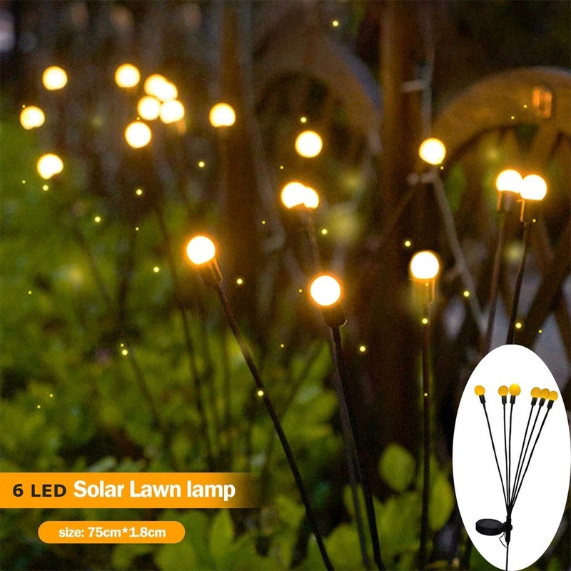Đèn LED 6 Bóng Hình Pháo Hoa Chống Thấm Nước Trang Trí Sân Vườn