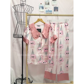 Pijama lụa satinn mịn mát - chọn mẫu ( cộc dài ) [ Hình shop chụp ]