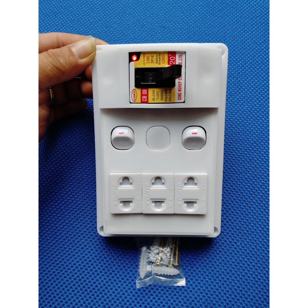 Bảng điện, Táp lô 2500W CAO CẤP + BH 1 NĂM + CB Atomat 20A chống quá tải + 1/2/3 Công tắc HÀNG LOẠI TỐT