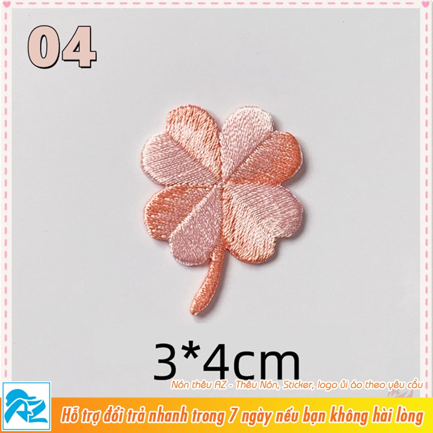 Miếng ủi thêu hình cỏ 3 4 lá dễ thương - Patch vải S505