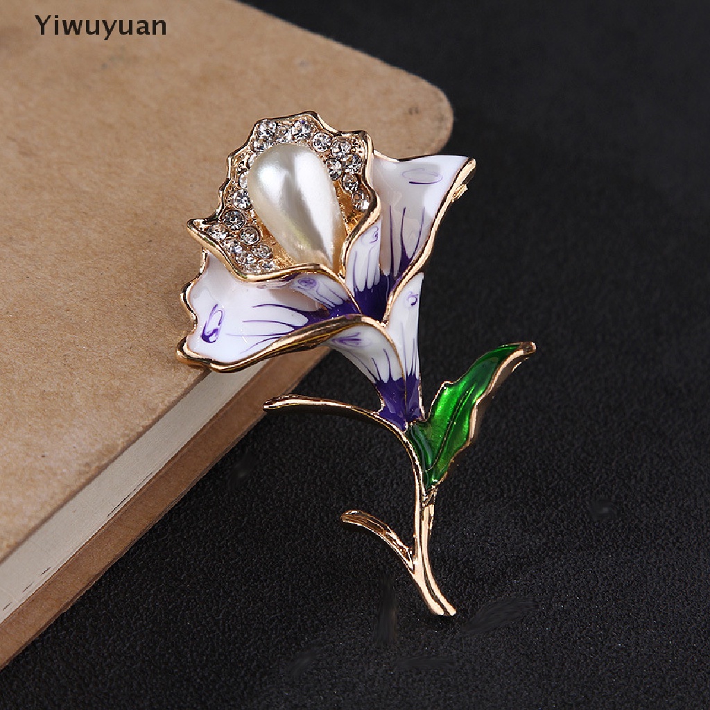 &lt; Yiwuyuan &gt; Trâm Cài Áo Bằng Hợp Kim Hình Hoa Hồng Đính Kim Cương Giả Màu Vàng Hồng Phụ Kiện May Mặc Sinh Nhật
