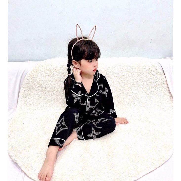 Bộ pijama L V lụa đũi xịn xò cho bé trai bé gái - BPLV