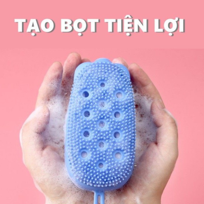 2 Bông tắm bọt biển silicone tạo bọt kỳ ghét cọ chà lưng tẩy tế bào da chết