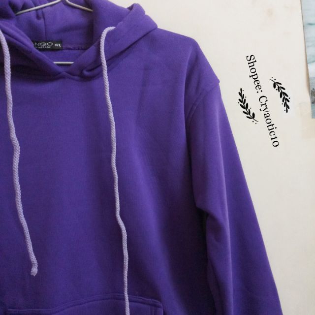 [ĐỦ SIZE - Kèm hình thật] Áo hoodie trơn nỉ dày tím purple basic hoodie unisex | WebRaoVat - webraovat.net.vn