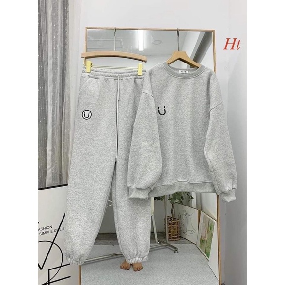 Bộ nỉ bo cotton chữ U HT12