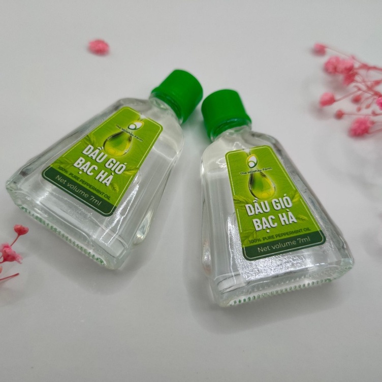 Dầu Gió Bạc Hà Mát Dịu Thông Mũi Giảm Say Xe  The Moshav Farm Hộp 2 chai 7ml