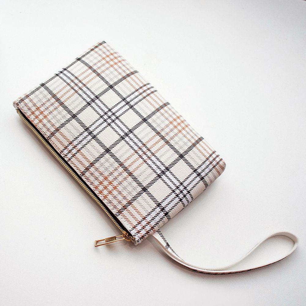 OCEANMAP Túi Đựng Mỹ Phẩm Cầm Tay Họa Tiết Kẻ Sọc Thời Trang Cổ Điển