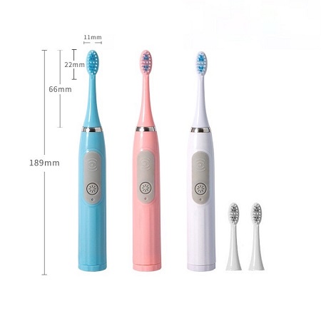 Bàn Chải Đánh Răng Điện, Bàn Chải Tự Động Chống Nước, Tặng Kèm 2 Đầu Bàn Chải + Pin1