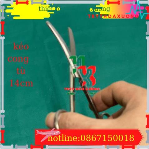 Kéo Y Tế , Kéo Cong 2 Đầu Tù 14cm Sắc Bén Hàng Loại 1 Pakistan