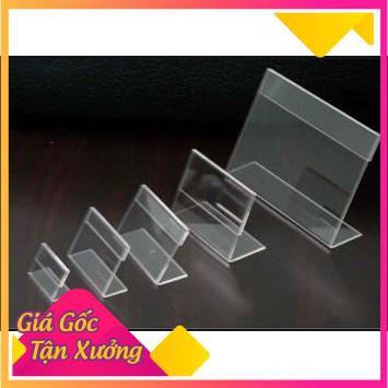 MENU MICA L, MICA ĐỂ BÀN, BẢNG GIÁ MICA, KỆ THÔNG TIN SẢN PHẨM mini để bàn, trong suốt, NHIỀU kích thước, sẵn giao ngay