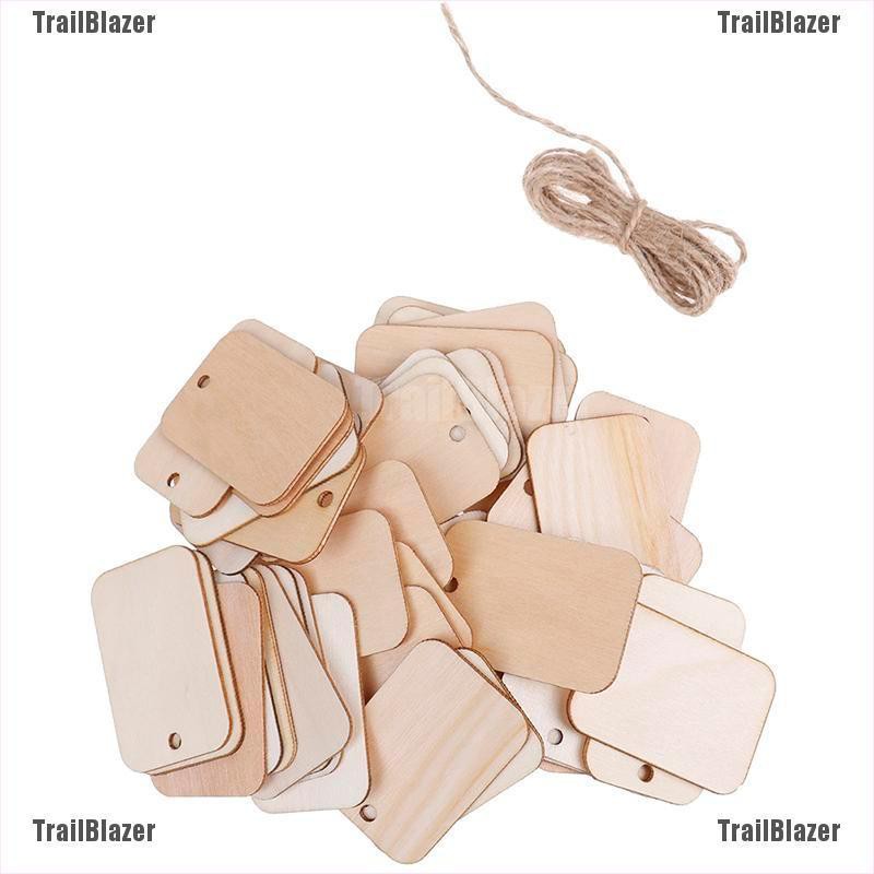 Set 50 Miếng Gỗ Khắc Chữ Kèm Dây Treo Trang Trí