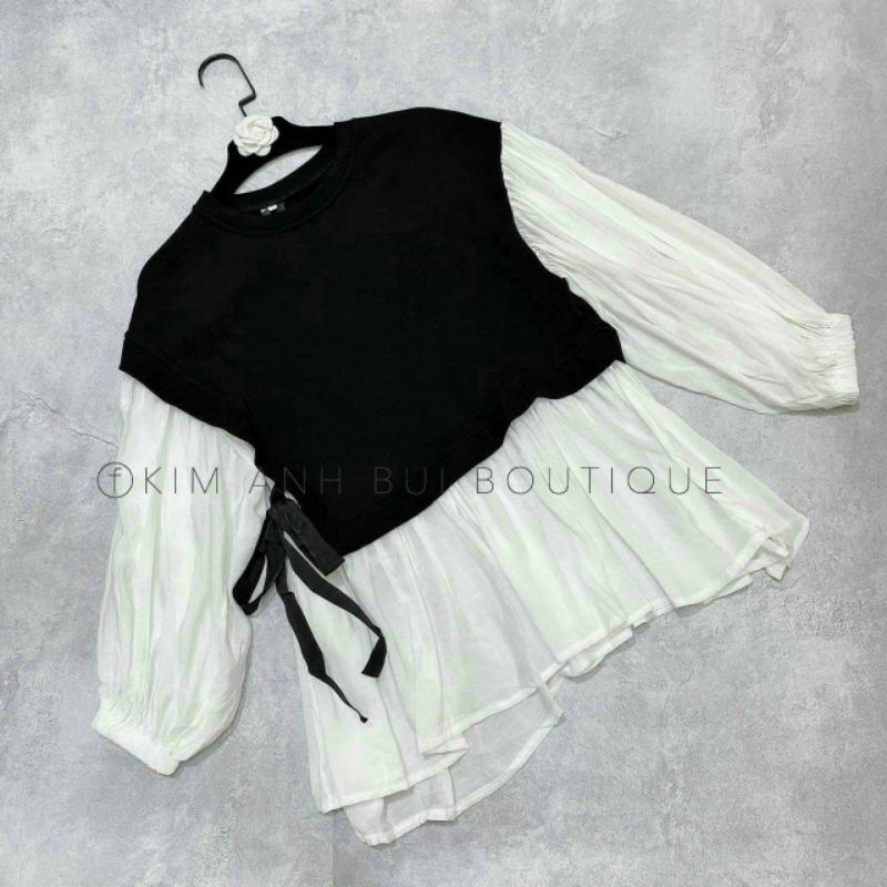 Áo babydoll cột dây 1 bênsiêu dễ thương