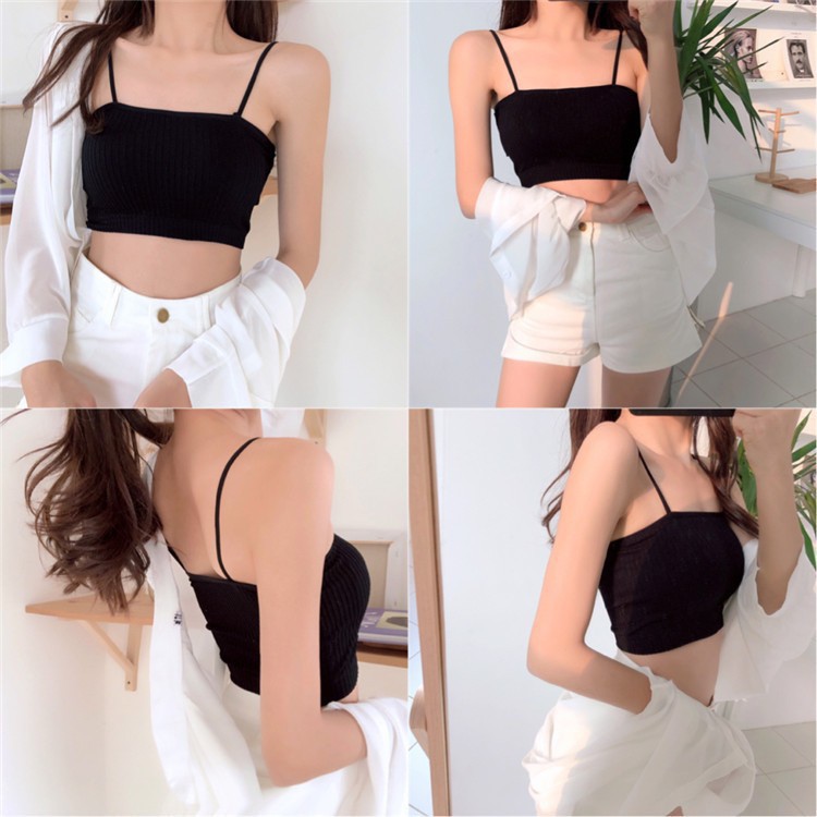 Áo lót bra cotton len tăm 2 dây mouse mõng 0371