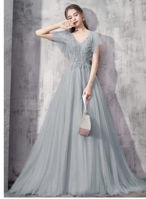 Đầm Maxi lưới tay loa kết cườm ( ảnh và video thật 1000%)