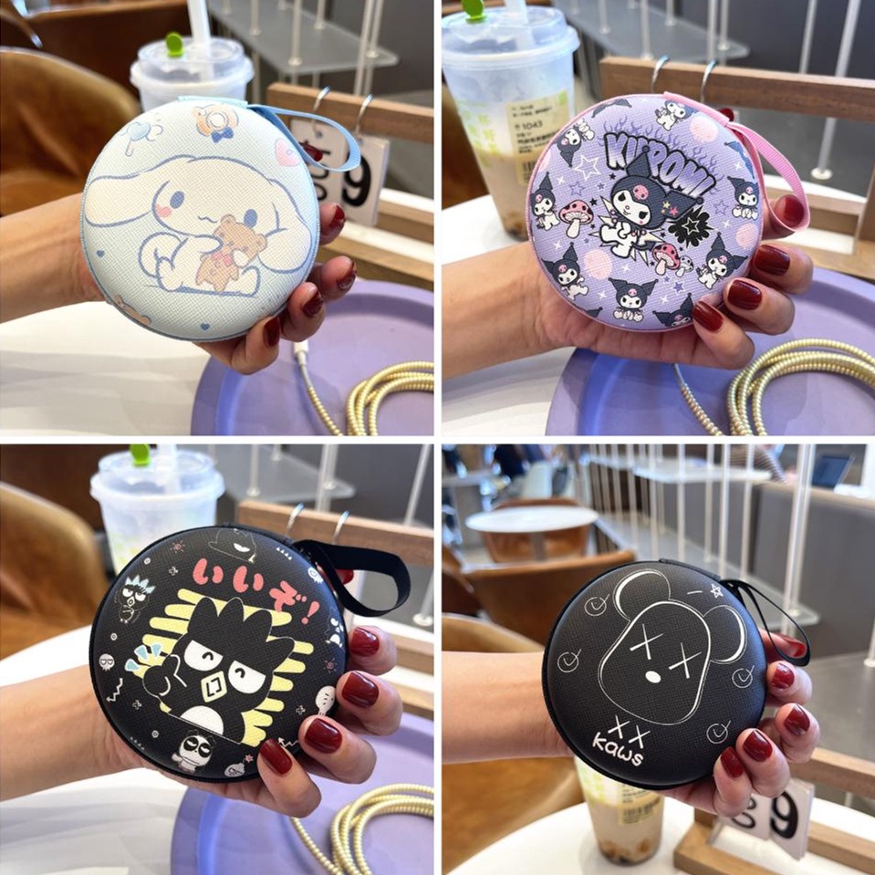 Túi Đựng Dây Cáp Tai Nghe Dây Sạc USB Hình Kuromi Bad Maru Dễ Thương