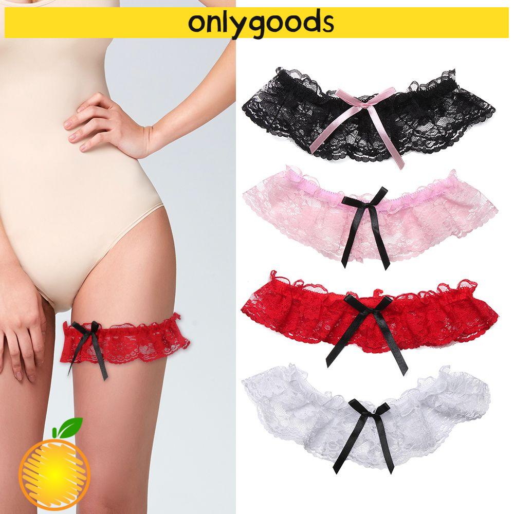 ONLY With Ribbon Bow Leg Garter Belt Cosplay Thigh Harness Lace Elastic Leg Garter Wedding Party Bridal Accessories Lingerie Gift Sexy Lace Suspender/Multicolor