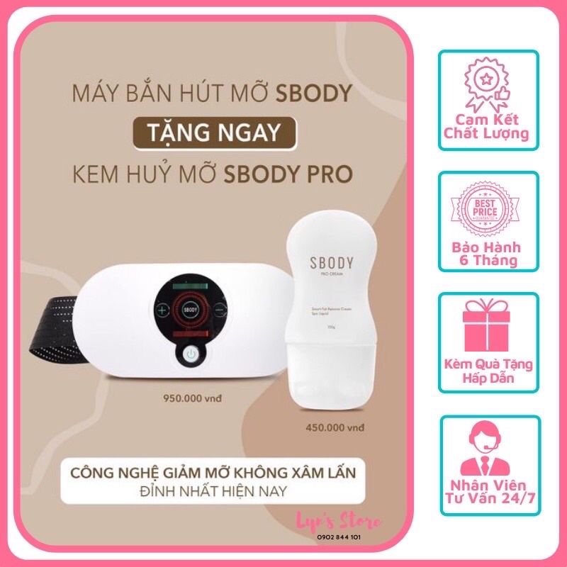 Máy bắn huỷ mỡ Sbody Tặ.ng kem huỷ mỡ Sbody