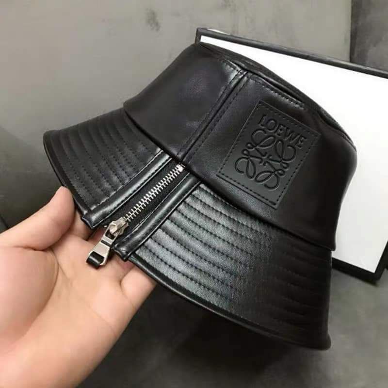 Nón da unisex phối khóa