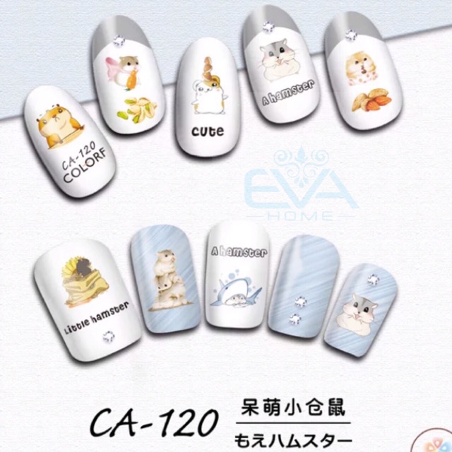 Miếng Dán Móng Tay 3D Nail Sticker Tráng Trí Hoạ Tiết Chuột hamster CA129 SP3-15