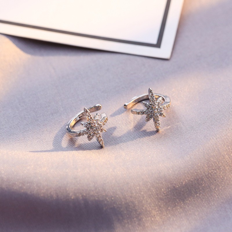 Khuyên tai đính đá zircon phong cách Hàn Quốc thời trang xinh xắn cho nữ