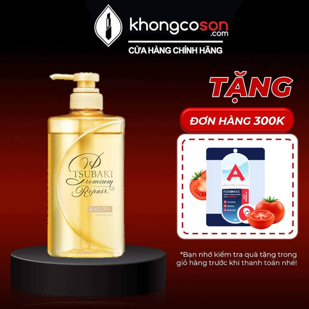 Dầu Gội Phục Hồi Ngăn Rụng Tóc Tsubaki Premium Repair Dưỡng Tóc Bản Nhật 490ml - Khongcoson