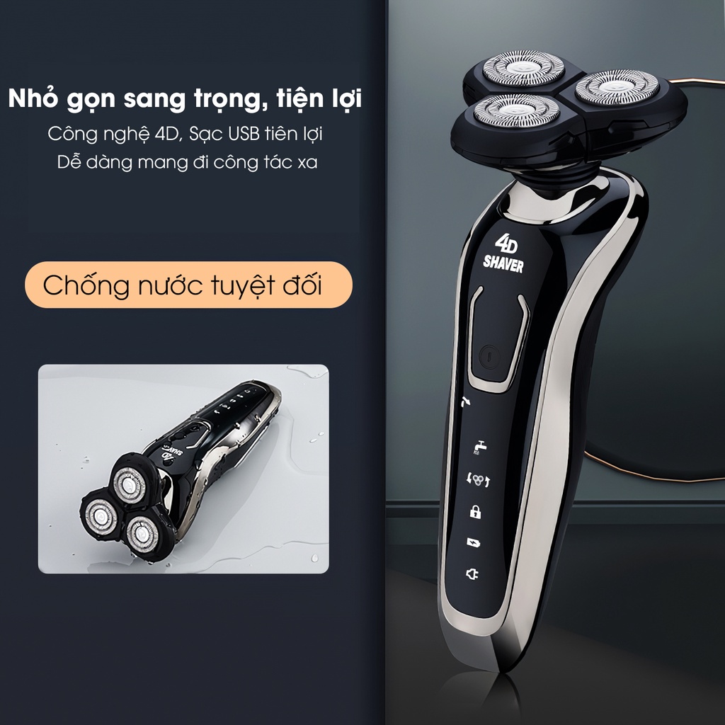 Máy cạo râu đa năng 3 lưỡi kép SHANEN, cạo sạch, êm, sạc pin nhanh, chống nước, SHANEN OFFICIAL