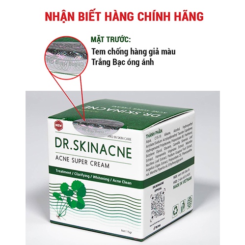 DR SKINACNE kem dưỡng da giảm mụn xóa thâm chống nám