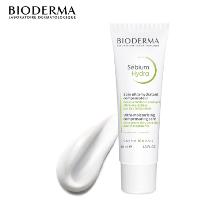 Kem Dưỡng Ẩm Dành Cho Da Nhờn Mụn giúp cấp ẩm, sáng da, ngăn ngừa lão hoá Bioderma Sebium Hydra 40ml