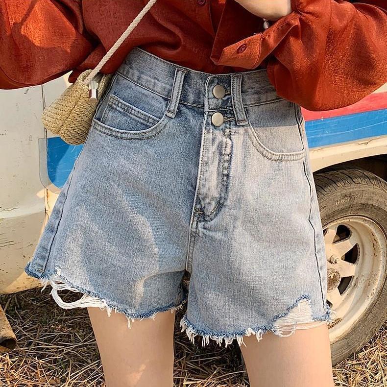 Quần Short Nữ Lưng Cao Ống Rộng Thời Trang