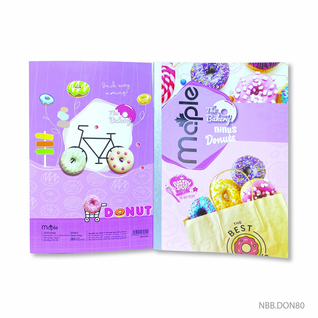 Vở kẻ ngang Mc.ple 80 trang DONUT bánh vòng sặc sỡ - 2070 - định lượng 70gsm