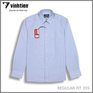 Áo Sơ Mi Nam Dài Tay Cotton Vĩnh Tiến Form Regular vạt Ngang 355 - G091
