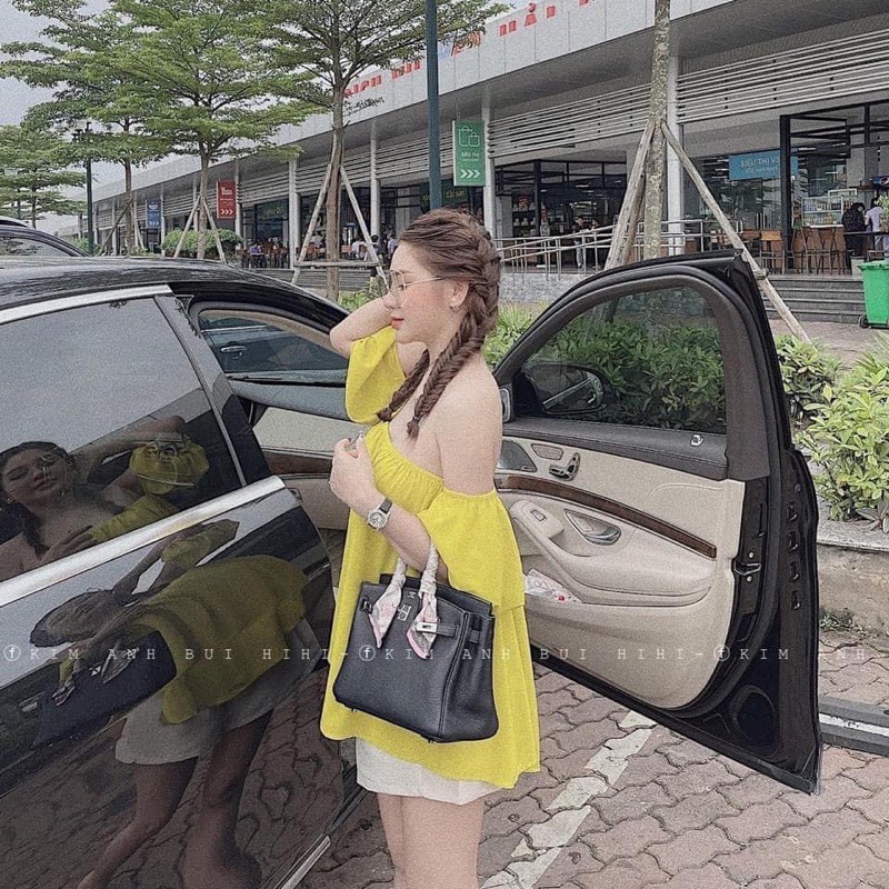 SET ÁO TRỄ VAI VÀNG CỐM MIX QUẦN SOOC TACTA