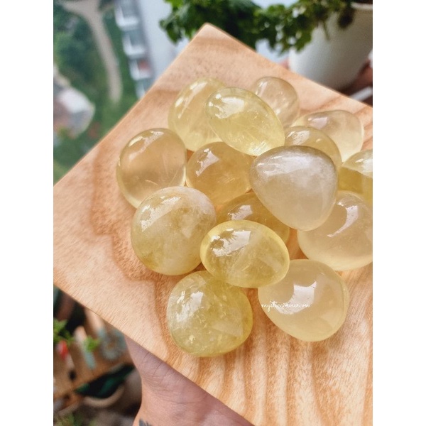 Đá thạch anh vàng tự nhiên (Citrine) dùng trong thanh tẩy bài Tarot, Reiki, phong thủy