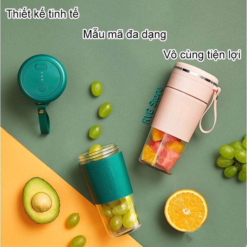 Máy xay sinh tố mini cầm tay JUICER sạc USB, xay hoa quả, đá viên