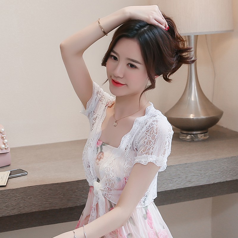 Áo khoác voan Kimono viền ren | BigBuy360 - bigbuy360.vn