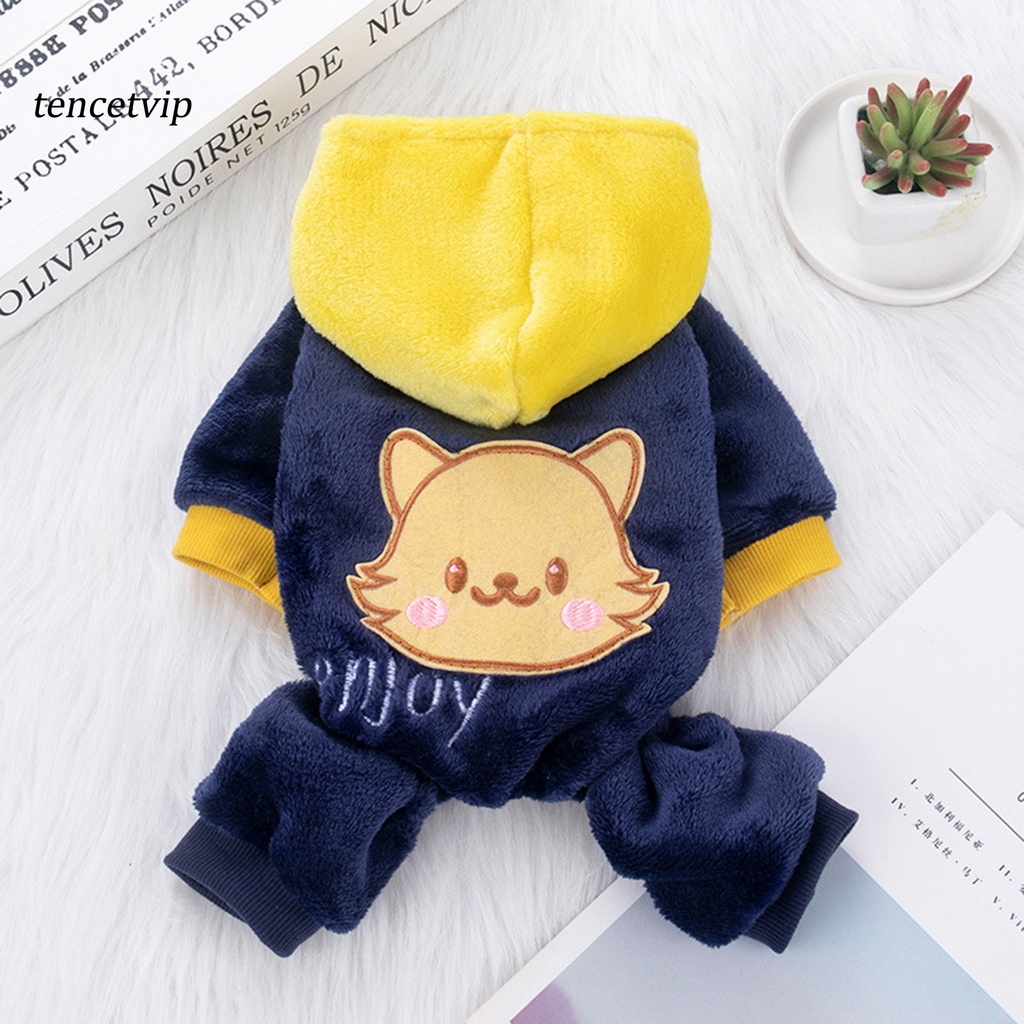 Áo liền quần có mũ trùm với 4 hàng nút mềm mại cho thú cưng